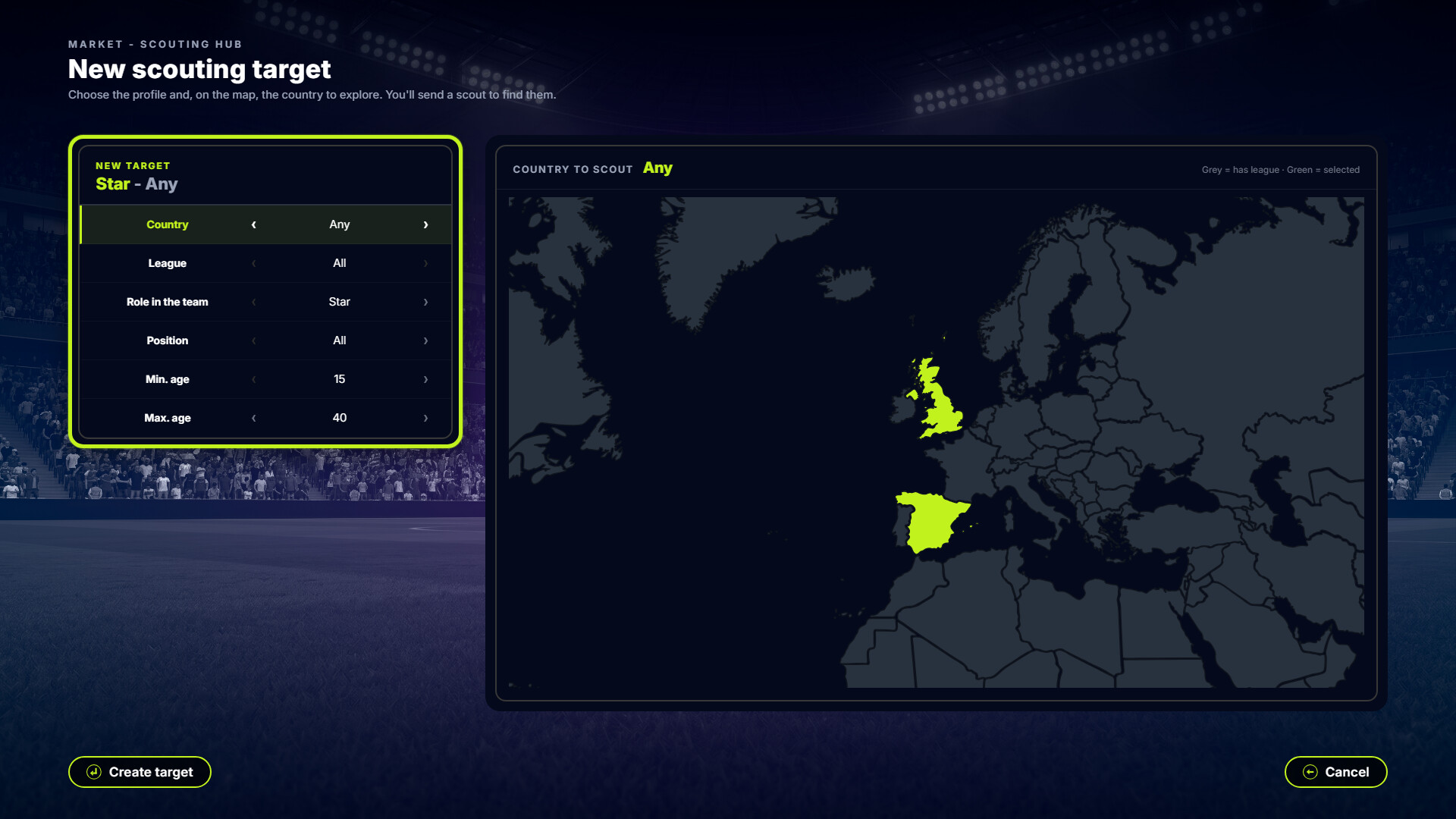 Mapa de scouting en FD 27